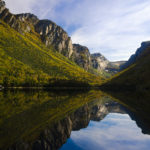 Mountain with a lake reflection